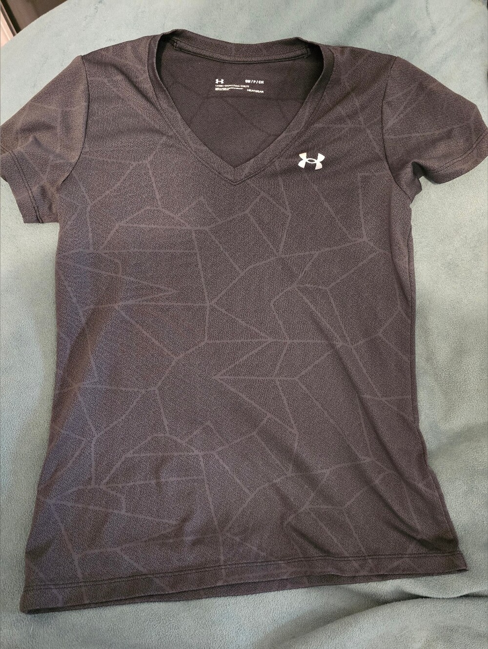 Under Armour Women's Charcoal Geometric V-Neck Performance Tee